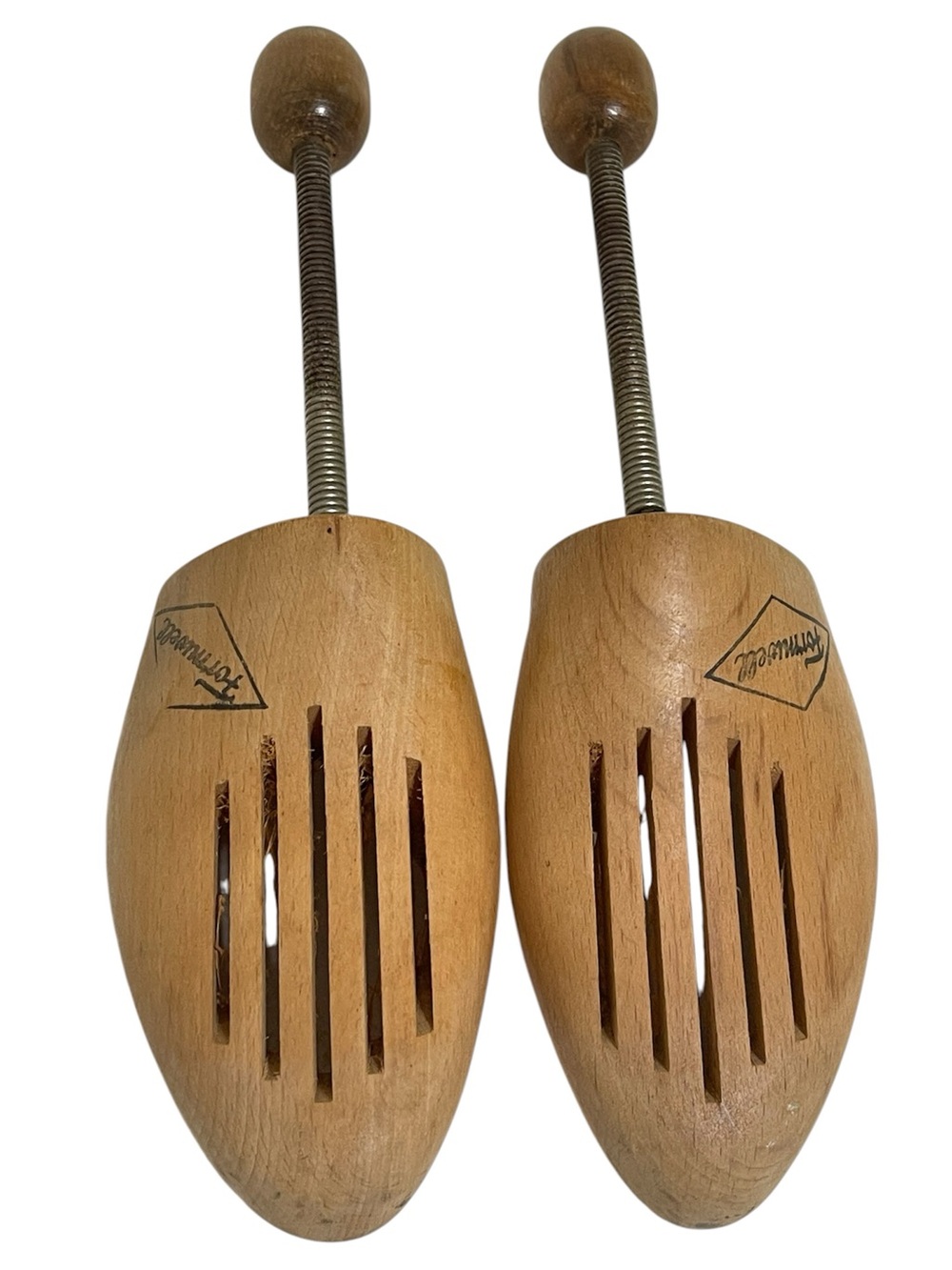 Vintage Formwell Natural Wood Adjustable Shoe Trees Foldable W Germany Small 10